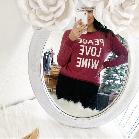 Grayson Threads Peace Love Wine Sweater - Picture 3 of 7